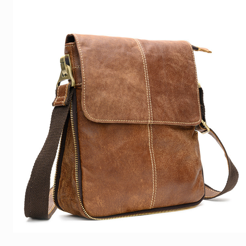 Leather Work Bag Men - Top layer cowhide men's bag, genuine