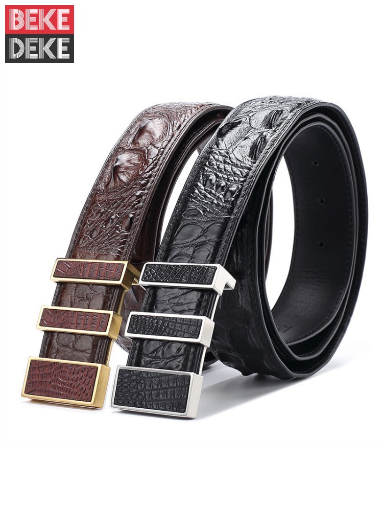 Leather Works Belt - High Quality Men Crocodile Genuine Leather