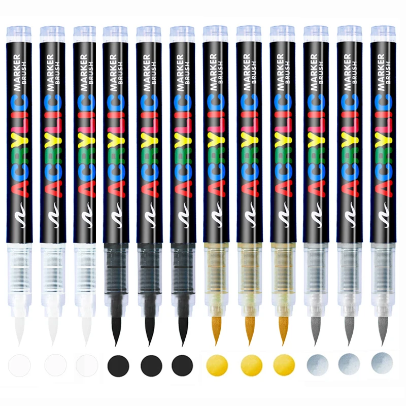 Copic Marker Classic - 3Pcs Acrylic White Marker Brush Pens