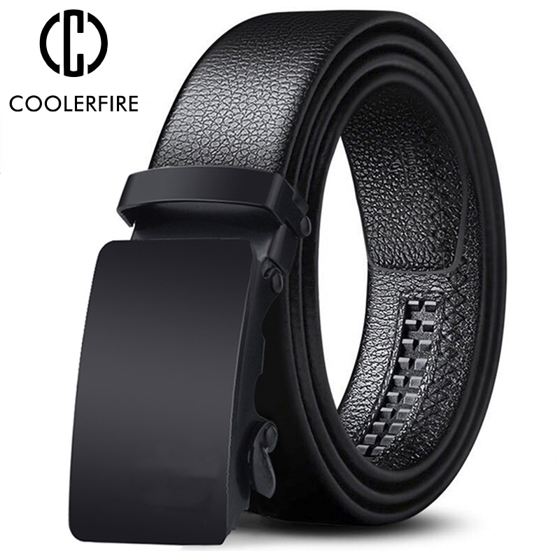 Leather Works Belt - Men Belt Metal Luxury Brand Automatic