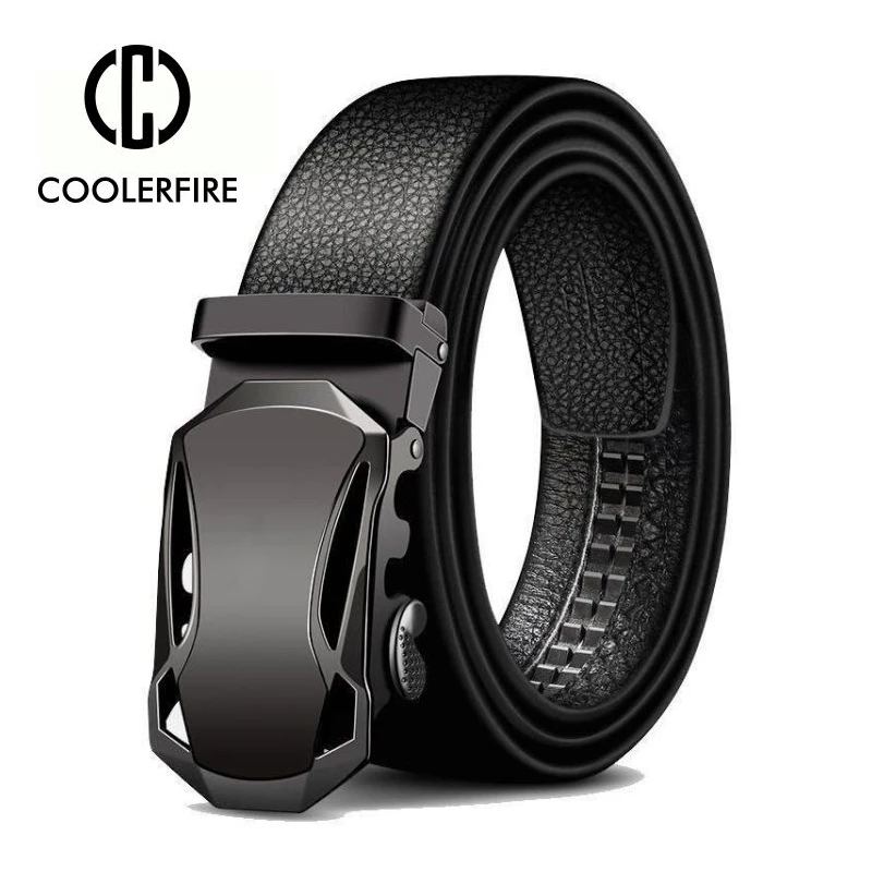 Leather Works Belt - Men Belts Metal Automatic Buckle Brand