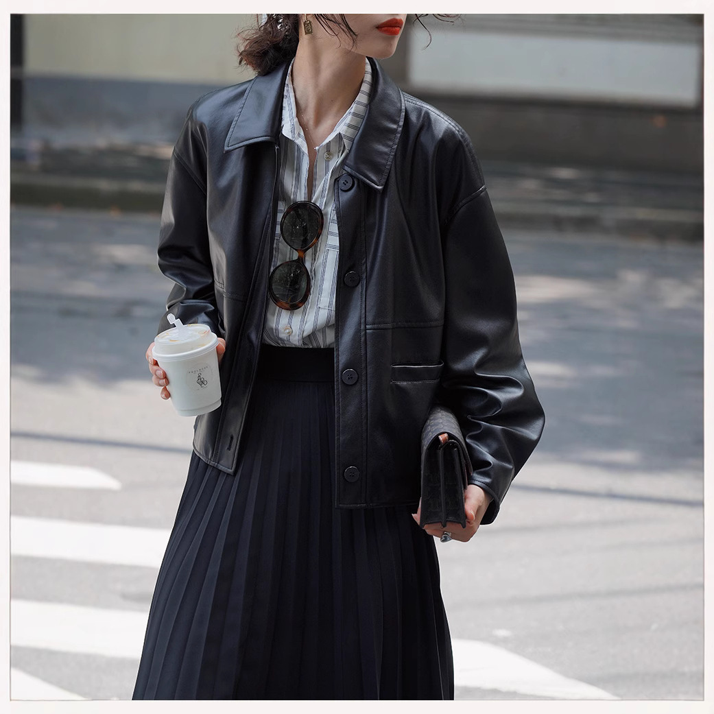 Leather Work Jacket Women'S - Women Short Coats Faux Leather Jackets