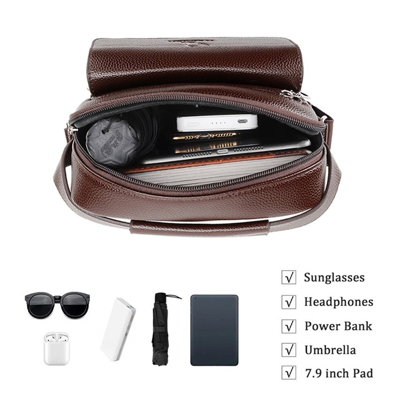 High Quality Men Shoulder Bag  - Leather Work Bag Men review and price