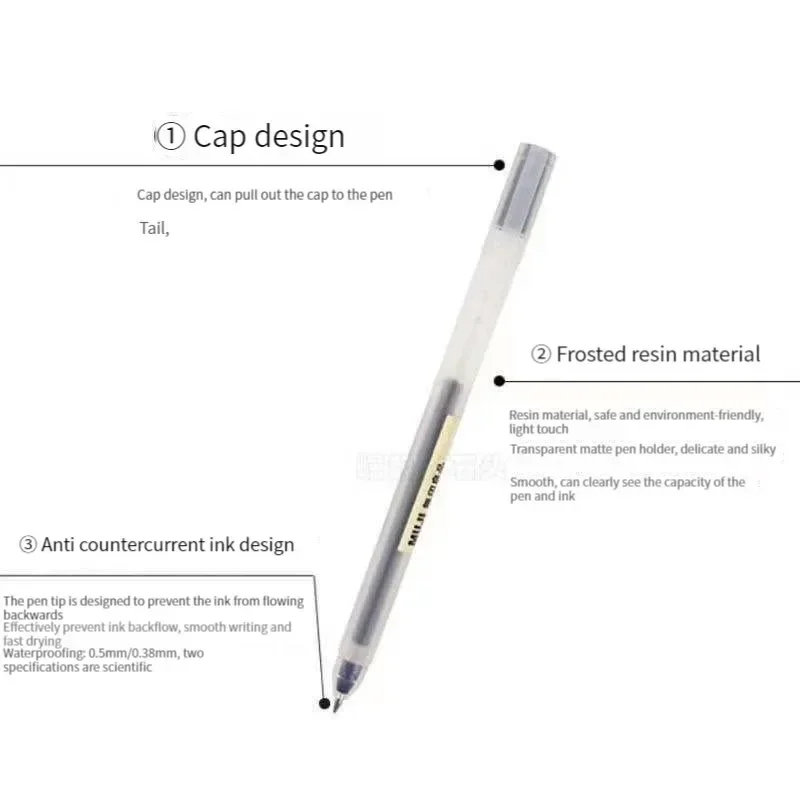 6/8Pcs/Set MUJIs Gel Pen Black - Muji Stationery Gel Pen review and price
