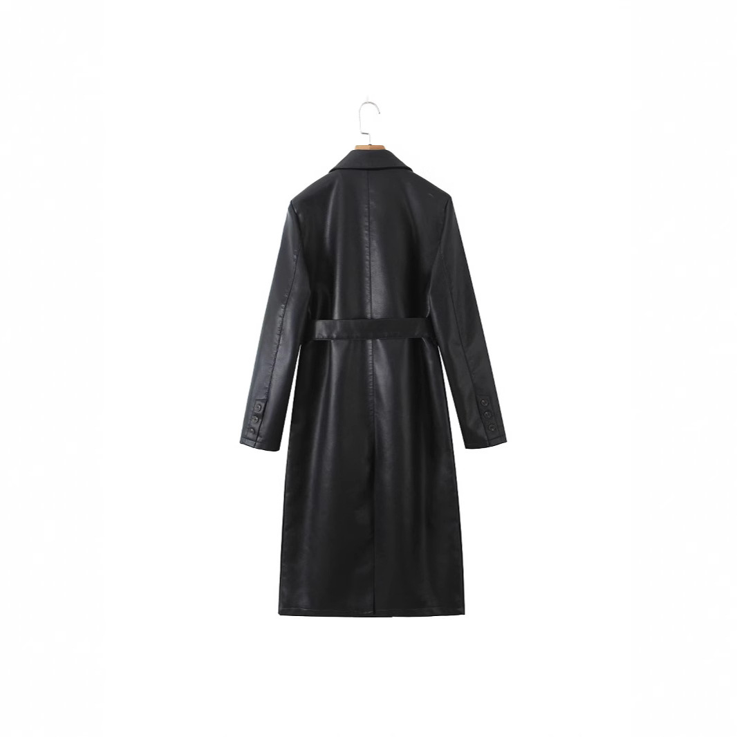 Women Trench Coat Faux Leather - Leather Work Jacket Women'S review and price