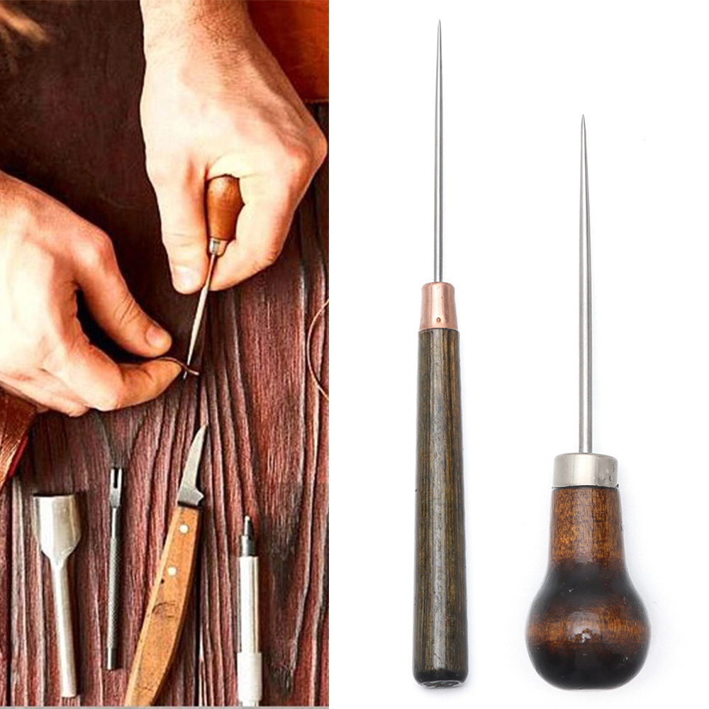 1PC Stitching Awl Wood Handle  - Leatherwork Needles review and price