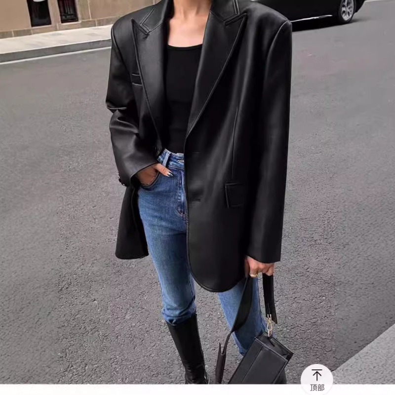 Autumn Winter PU Leather Busin - Leather Work Jacket Women'S review and price