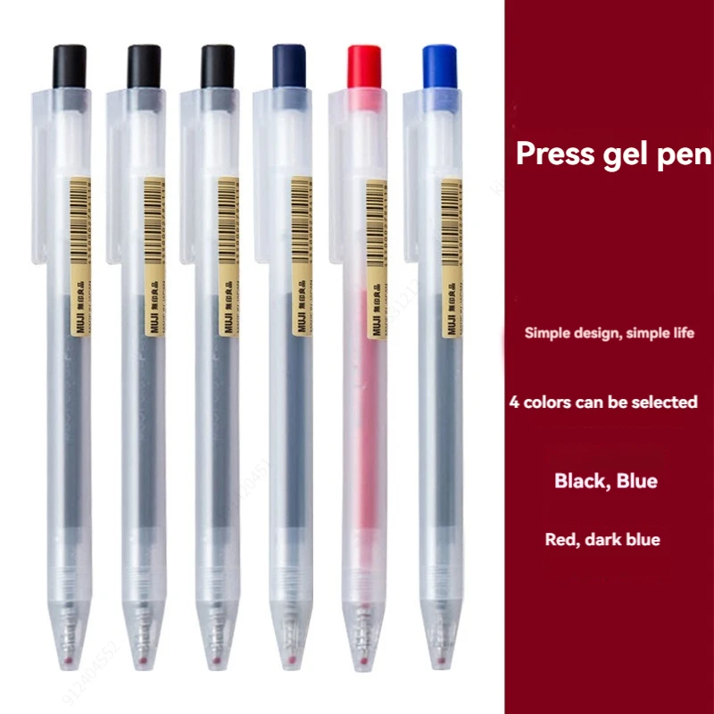 0.5mm Press Gel Pen Blue/Black - Muji Stationery Gel Pen review and price