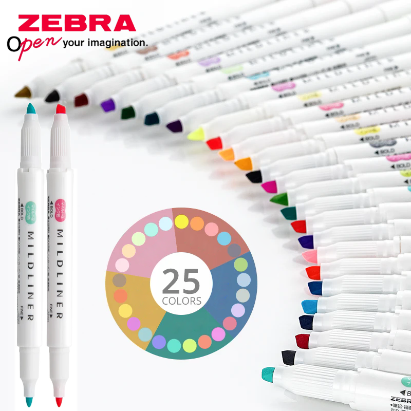 25 Colors Japan ZEBRA Mildline - Zebra Pen Mildliner review and price