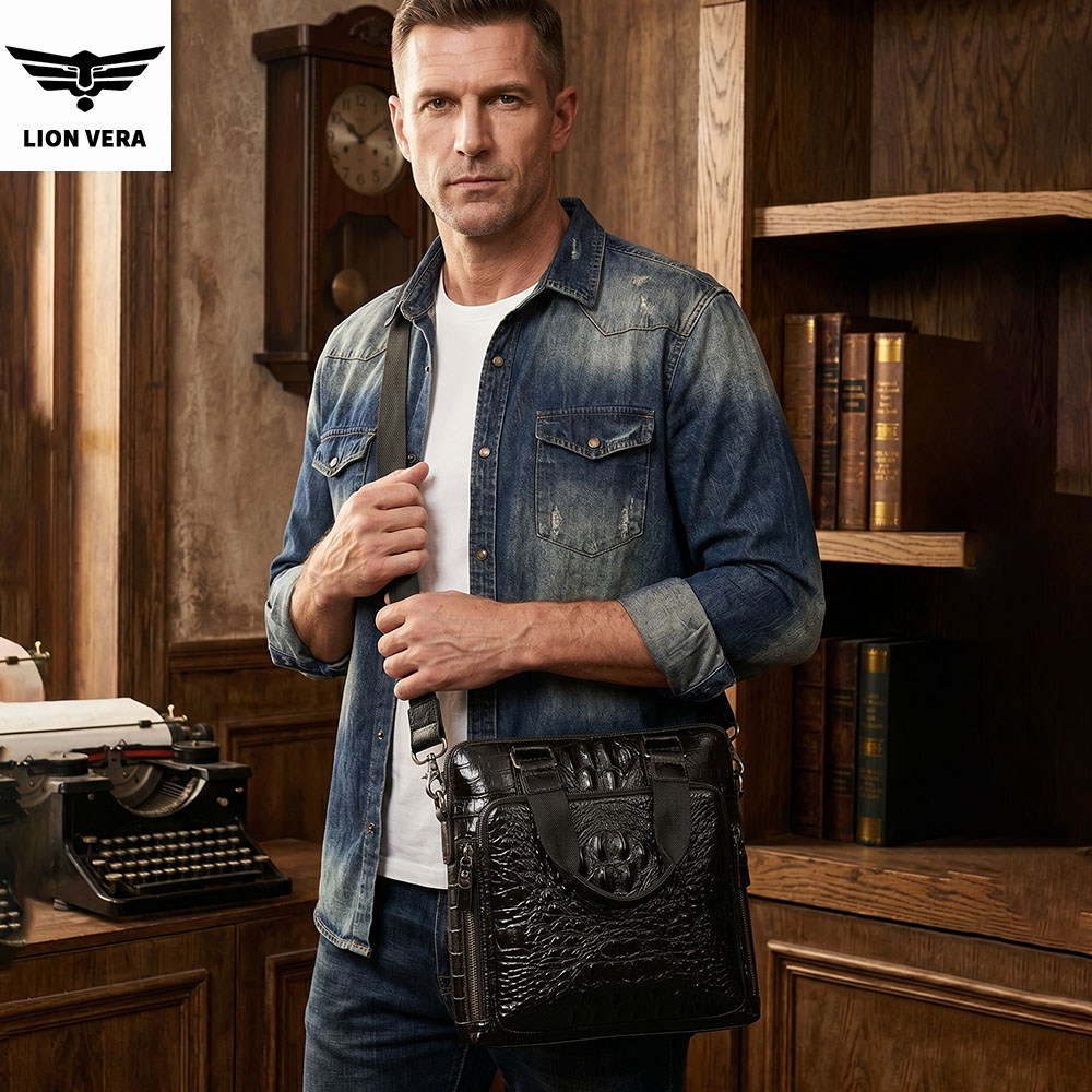 LION VERA Men's Genuine Leathe - Leather Work Bag Men review and price