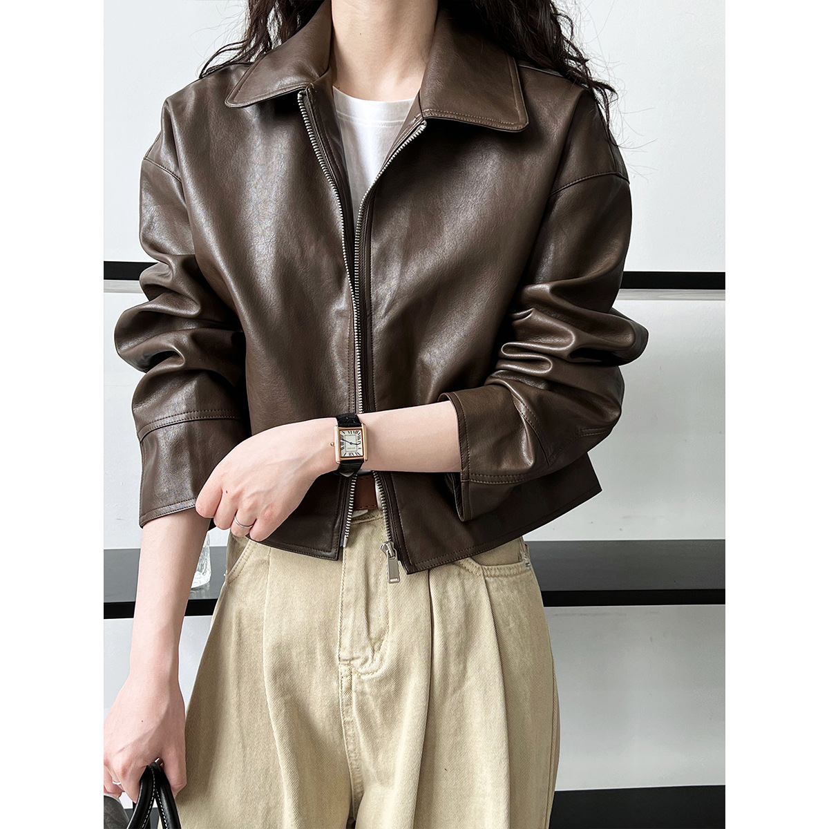Women Coats Faux Leather Jacke - Leather Work Jacket Women'S review and price