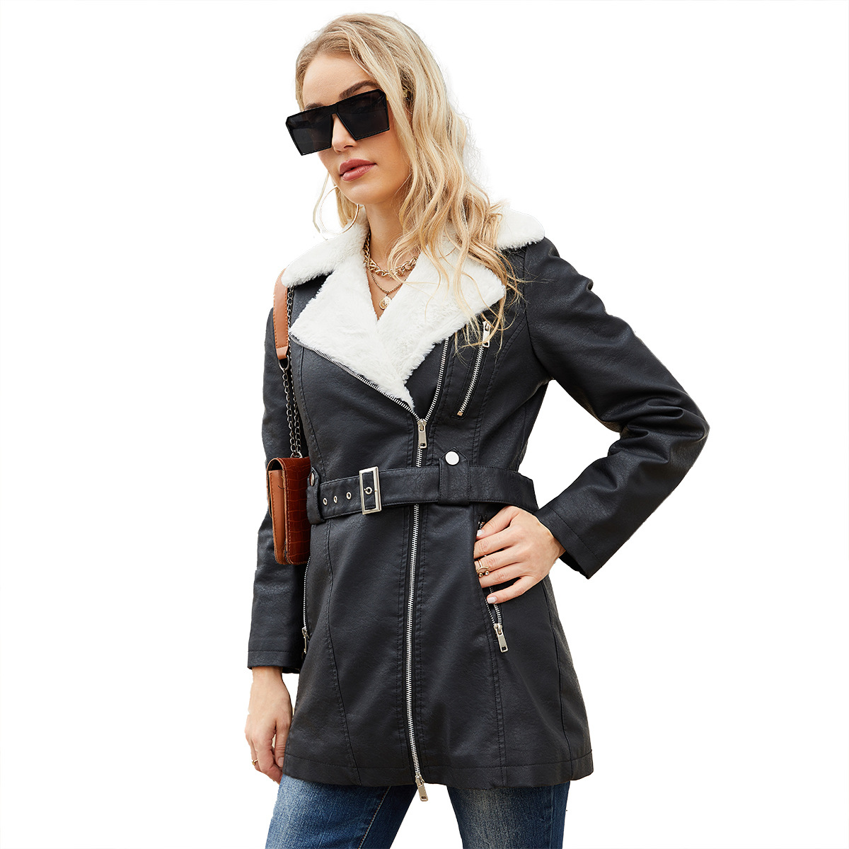 Faux PU Leather Coat Jacket 20 - Leather Work Jacket Women'S review and price