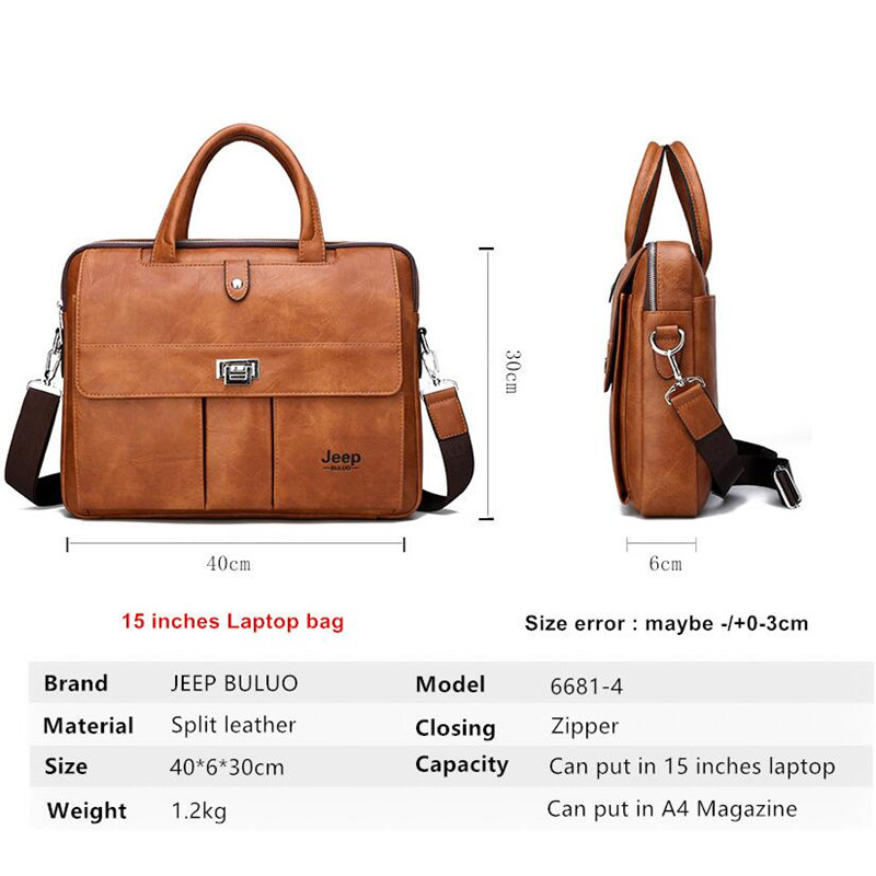 Jeep Buluo Men's Leather Brief - Leather Work Bag Men review and price