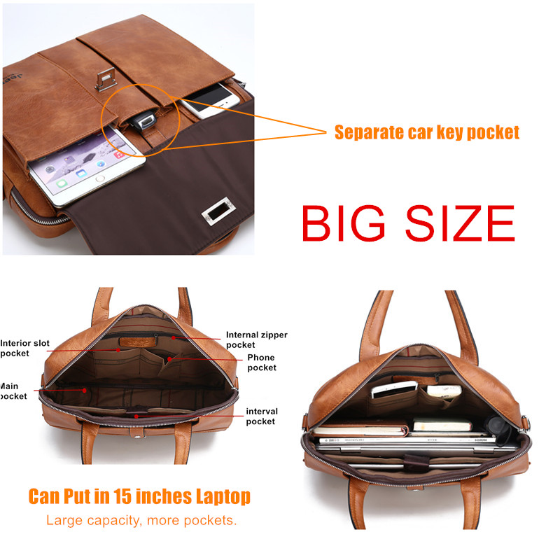 Jeep Buluo Men's Leather Brief - Leather Work Bag Men review and price
